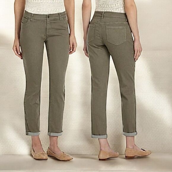 Two by Vince Camuto Washed Olive Green Stretch Cotton Skinny Jeans Size 27/4 - Picture 2 of 11